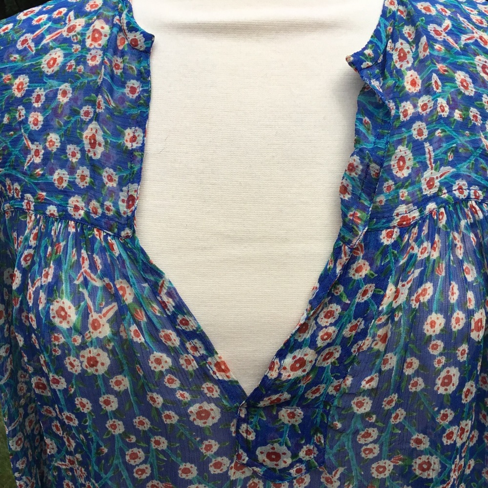 Isabel Marant Etoile Sheer Silk Floral Tunic - Picture 2 of 7